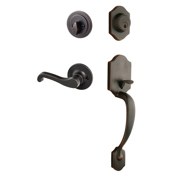 Sure-Loc Hardware Sure-Loc Hardware Coral Handleset, Sage Lever Handleset Trim, Vintage Bronze, Right Hand CR507-SG RH 11P